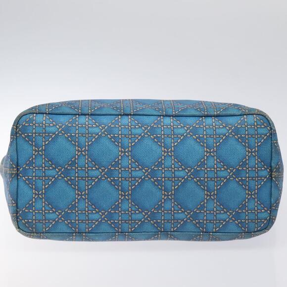 DIOR Canage Hand Bag Coated Canvas Blue Silver - Picture 9 of 12